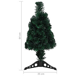 vidaXL Arbre de Noël artificiel mince et support 64 cm fibre optique pas cher