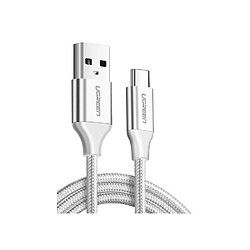 UGreen Câble USB-C QC3.0 nickelé 1,5 m avec prise aluminium Blanc