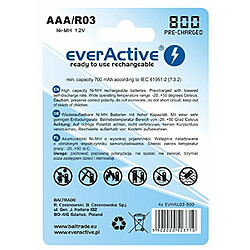 Rechargeable batteries everActive Ni-MH R03 AAA 800 mAh Silver Line