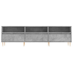 Maison Chic Meuble TV scandinave - Banc TV pour salon gris béton 150x30x44,5 cm bois d'ingénierie -MN69904 pas cher