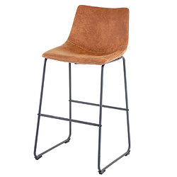 Mendler 2x tabouret de bar HWC-D70, chaise bar/comptoir, tissu ~ style vintage, imitation de daim