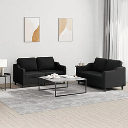 Maison Chic Ensemble de canapés 2 pcs avec coussins, Canapé droit Sofa pour Salon Noir Tissu -GKD835207