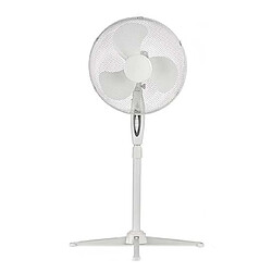 VENTILATEUR SUR PIEDS BLANC - 3 VITESSES - OSCILLATION - HAUTEUR REGLABLE - SILENCIEUX - GRILLE SECURISEE - 45 W+Argon