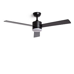 Avis Ledkia Ventilateur de Plafond Silencieux Fleves 132cm Motor DC Avec lumière Contrôleur mural + télécommande Noir Noir Oui