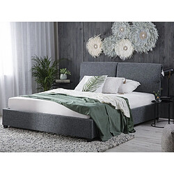 Beliani Lit double à eau en tissu gris 180 x 200 cm BELFORT