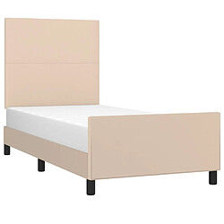 Avis Maison Chic Lit adulte - Cadre Structure de lit avec tête de lit Contemporain Cappuccino 90x200 cm Similicuir -MN35120