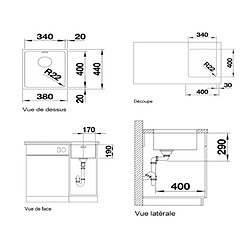 Blanco Evier à encastrer Andona 340-U cuve inox 522955