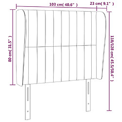 Acheter vidaXL Tête de lit avec oreilles Gris clair 103x23x118/128 cm Tissu