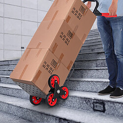 Homcom Diable pour escalier 6 roues diable repliable extensible 150 Kg - chariot pliable acier noir rouge