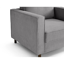 Acheter Lisa Design Jake - fauteuil en velours côtelé - pieds bois foncé