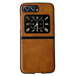 Coque en TPU + PU anti-rayures pour votre Motorola Moto Razr 2022 5G - marron