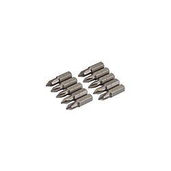 10 embouts de vissage L.25 mm Phillips PH2, chrome-vanadium - SB204 - Silverline