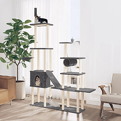 vidaXL Arbre à chat avec griffoirs en sisal Gris foncé 279 cm