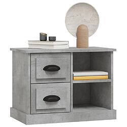 Avis vidaXL Table de chevet gris béton 60x35,5x45 cm