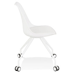 Avis Alterego Chaise de bureau sur roulettes 'SKIN' blanche avec structure en métal blanc