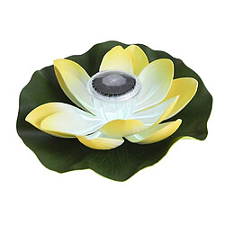 Lampe de lanterne de fleur de lumière solaire flottante de Lotus de puissance solaire LED Petals jaune