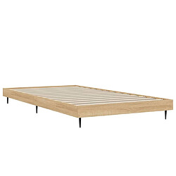 Maison Chic Lit adulte - Lit simple Cadre de lit,Structure du lit Contemporain chêne sonoma 100x200 cm bois d'ingénierie -MN33877 pas cher