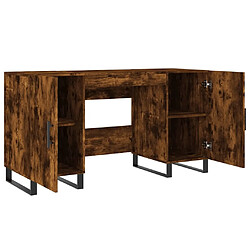 Maison Chic Bureau,Table de travail,bureau de travail pour chambre chêne fumé 140x50x75 cm bois d'ingénierie -GKD74230 pas cher