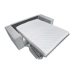 Acheter Vente-Unique Canapé 4 places convertible express en velours côtelé gris clair - Couchage 160 cm - Matelas 14 cm AMELIA II