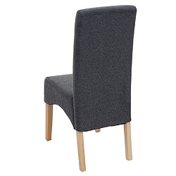 Acheter Mendler Lot de 6 chaises de salle à manger Latina, chaise de cuisine, tissu/textile certifié MVG ~ gris foncé, pieds clairs