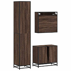 vidaXL Ensemble de meubles de salle de bain 3 pcs Chêne marron