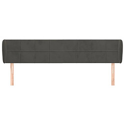 Avis Maison Chic Tête de lit scandinave avec oreilles,meuble de chambre Gris foncé 183x23x78/88 cm Velours -MN26443