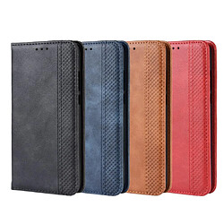 Wewoo Housse Coque Boucle magnétique rétro Crazy Horse Texture en cuir à rabat horizontal pour Huawei Maimang 8avec support et fentes cartes et cadre photo bleu