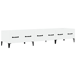 Maison Chic Meuble TV scandinave - Banc TV pour salon Blanc brillant 150x34,5x30 cm Bois d'ingénierie -MN94662