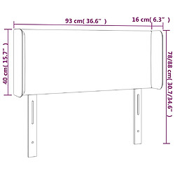 vidaXL Tête de lit avec oreilles Marron Foncé 93x16x78/88 cm Tissu pas cher