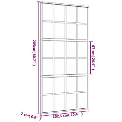 vidaXL Porte coulissante doré 102,5x205 cm verre ESG dépoli aluminium pas cher