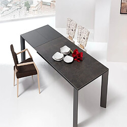 Inside 75 Table repas extensible ECO 10 couverts 140/240x90cm pieds noirs plateau céramique vulcano