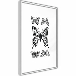 Paris Prix Affiche Murale Encadrée Butterfly Collection IV 20 x 30 cm Blanc