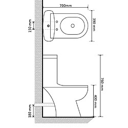 vidaXL Toilette avec réservoir Noir pas cher