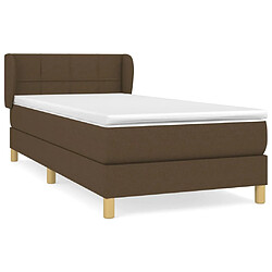 vidaXL Sommier à lattes de lit avec matelas Marron foncé 90x190 cm