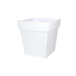 Pot de fleur carré Toscane 49,5 x H.52,5 cm - Blanc - Eda