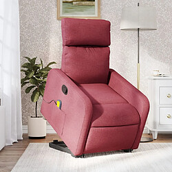 Maison Chic Fauteuil Relax pour salon, Fauteuil inclinable de massage Rouge bordeaux Tissu -GKD86653