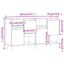 vidaXL Buffets 2 pcs noir bois d'ingénierie pas cher