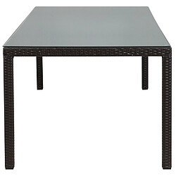 Acheter Beliani Table de jardin 220 x 100 cm Verre Marron foncé ITALY