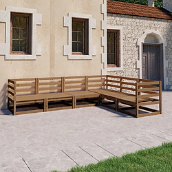 Maison Chic Salon de jardin 6 pcs - Table et chaises d'extérieur - Mobilier/Meubles de jardin Moderne marron miel bois de pin massif -MN63853