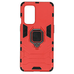 Avizar Coque OnePlus 9 Hybride Antichoc Bague Métallique Support rouge