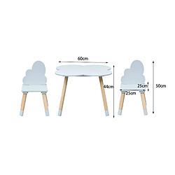 Avis Mobili Rebecca Table et 2 chaises pour enfants Rebecca Mobili Sitka 44x60x60 MDF Bois Bleu ciel Marron Scandinave ENSEMBLE 3 pcs