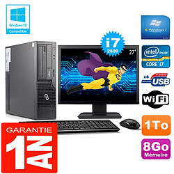 PC Fujitsu Esprimo E500 E85+ SFF Core I7-2600 8Go Disque 1 To Wifi W7 Ecran 27" - Occasion