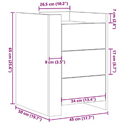 vidaXL Table de chevet chêne sonoma 45x50x65 cm bois d’ingénierie pas cher