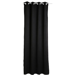 Pegane Lot de 2 rideaux occultants en polyester coloris noir - Dim : L.135 x H.240 cm