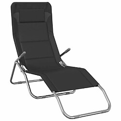 Avis Maison Chic Lot de 2 Chaises longues pliables | Bain de soleil Relax | Transat noir textilène et acier -GKD95035