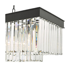 Luminaire Center Suspension Celeus Noir mat, Cristal pas cher