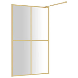 Acheter vidaXL Paroi de douche avec verre ESG transparent doré 118x195 cm