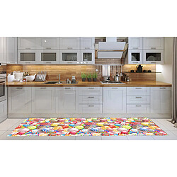 Alter Chemin de cuisine, 100% Made in Italy, Tapis résistant aux taches avec impression numérique, Tapis antidérapant et lavable, Modèle Hurbanovo, cm 280x52