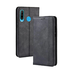 Wewoo Housse Coque Boucle magnétique rétro Crazy Horse Texture en cuir à rabat horizontal pour Huawei Maimang 8avec support et fentes cartes et cadre photo noir