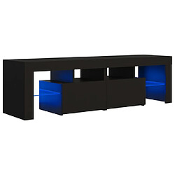 Maison Chic Meubles TV avec lumières LED - Banc TV pour salon Noir 140x36,5x40 cm -MN94276